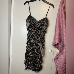 Urban Outfitters - Black and Red Floral Mini Dress